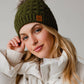 Olive Knit Pom Hat
