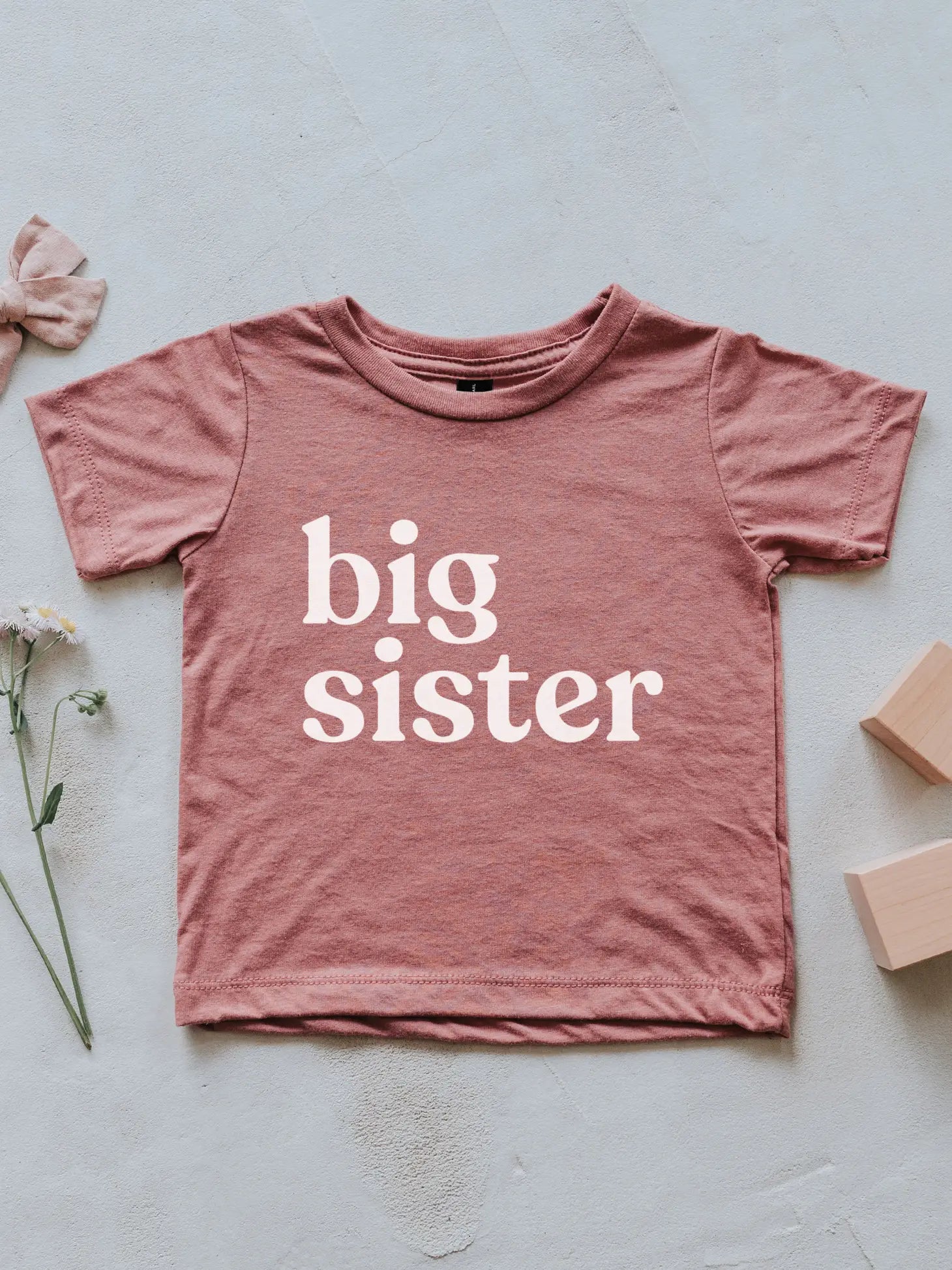 Big Sister Kids Tee- Mauve - Lulie