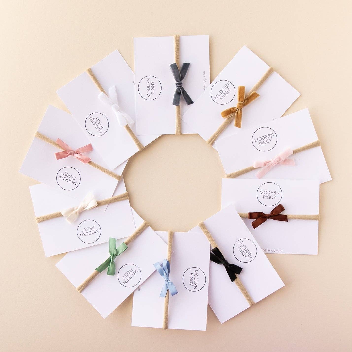 Ivory | Mini Ribbon Bow - Nylon Headband
