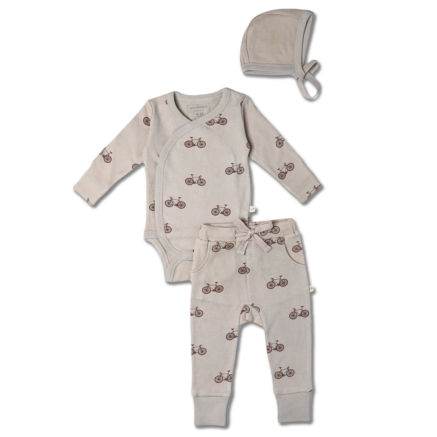 Organic Kimono Onesie & Pants Set - Bicycle