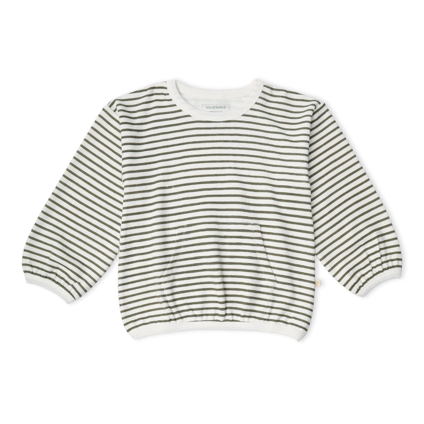 Organic Tee & Pant Slouch Set - Olive Stripes