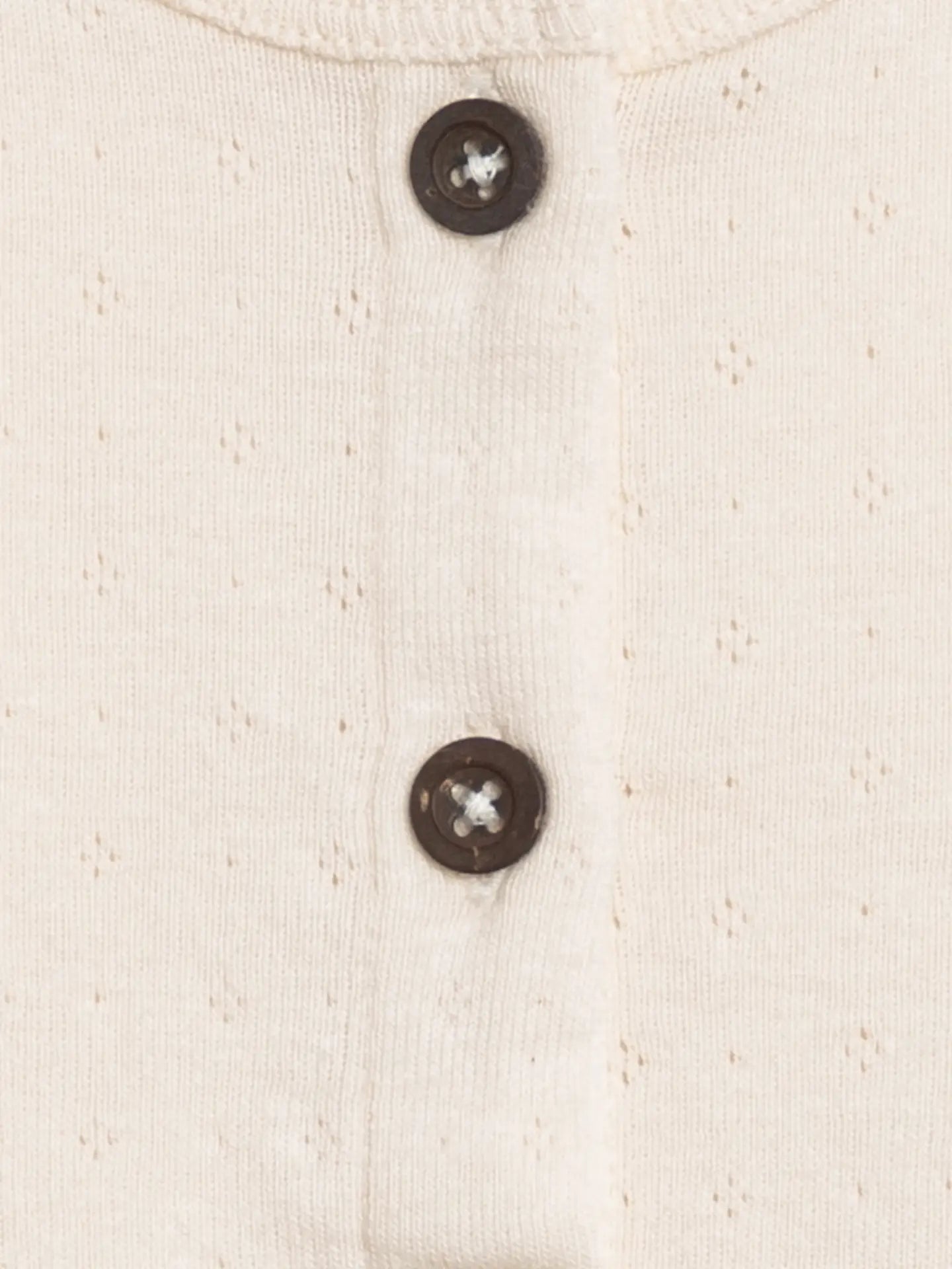 Organic Clara Pointelle Button Down Cardigan - Ivory