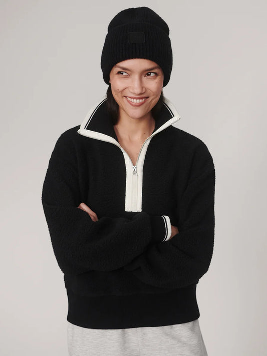 Anika Half-Zip Fleece- Black