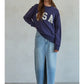 Cotton French Terry Crew Neck USA Pullover
