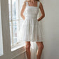 Eyelet Smocked Sleeveless Mini Dress