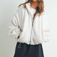 Fall Collared Puffer Jacket - Cream