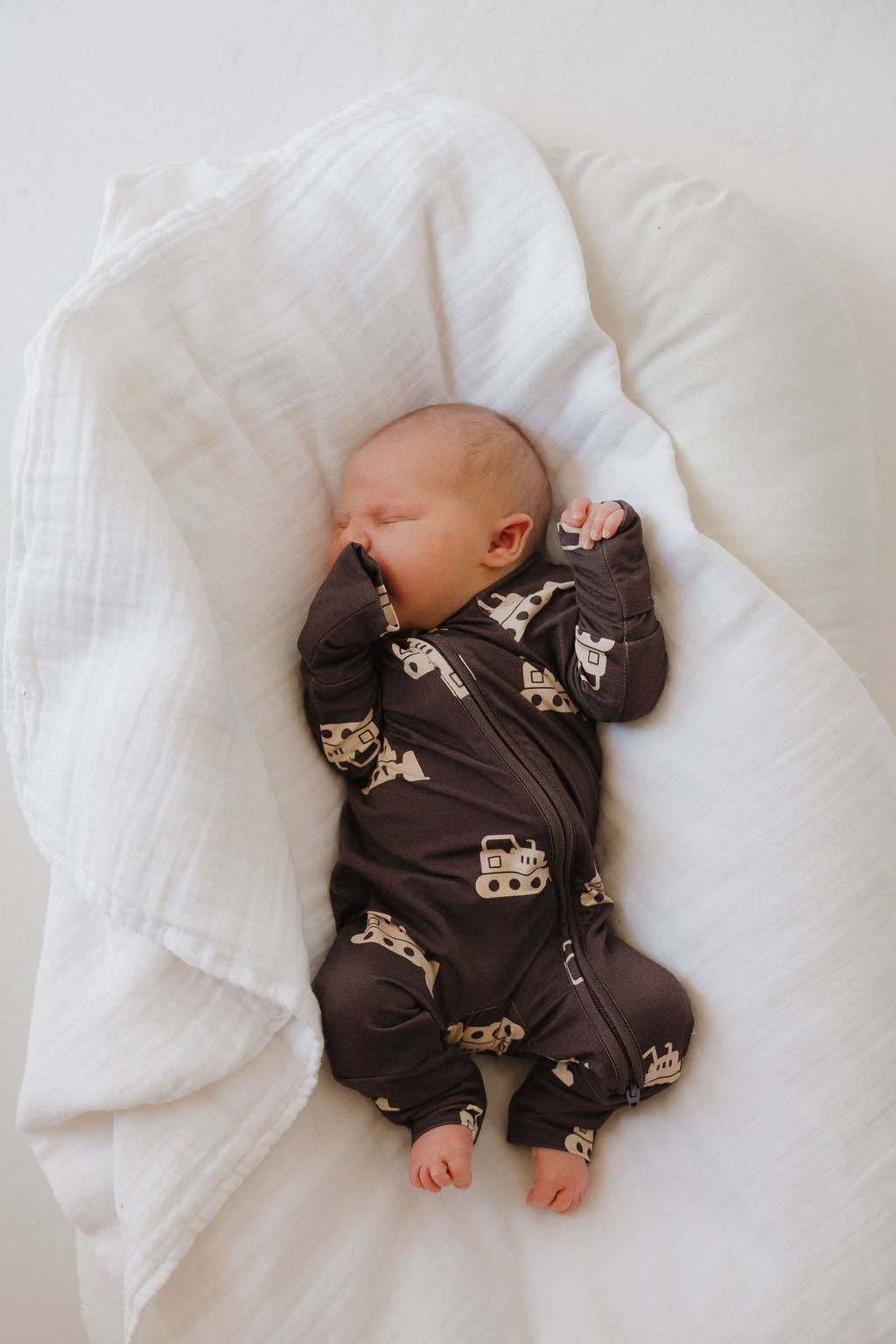 Bamboo Zip Pajamas- Bulldozer