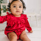 Hayley Romper- Red Crushed Velvet