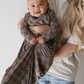 Bamboo Sleep Sack- Faded Brown Checkerboard 1.0 TOG
