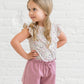 Organic Kids Fay Ruffle Waist Shorts - Punch