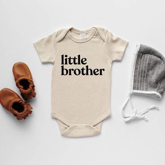 Cream Little Brother Organic Baby *LONG Sleeve* Bodysuit