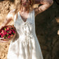 Tie Front Sleeveless Dress- White