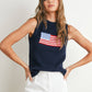 Flag Print Knitted Sleeveless Sweater