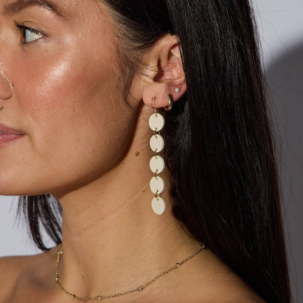 Gold Waterproof Square Huggie Earrings