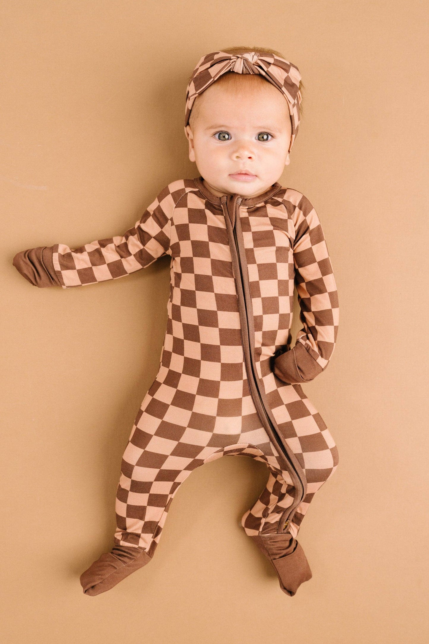 Espresso Checkered Bamboo Sleeper