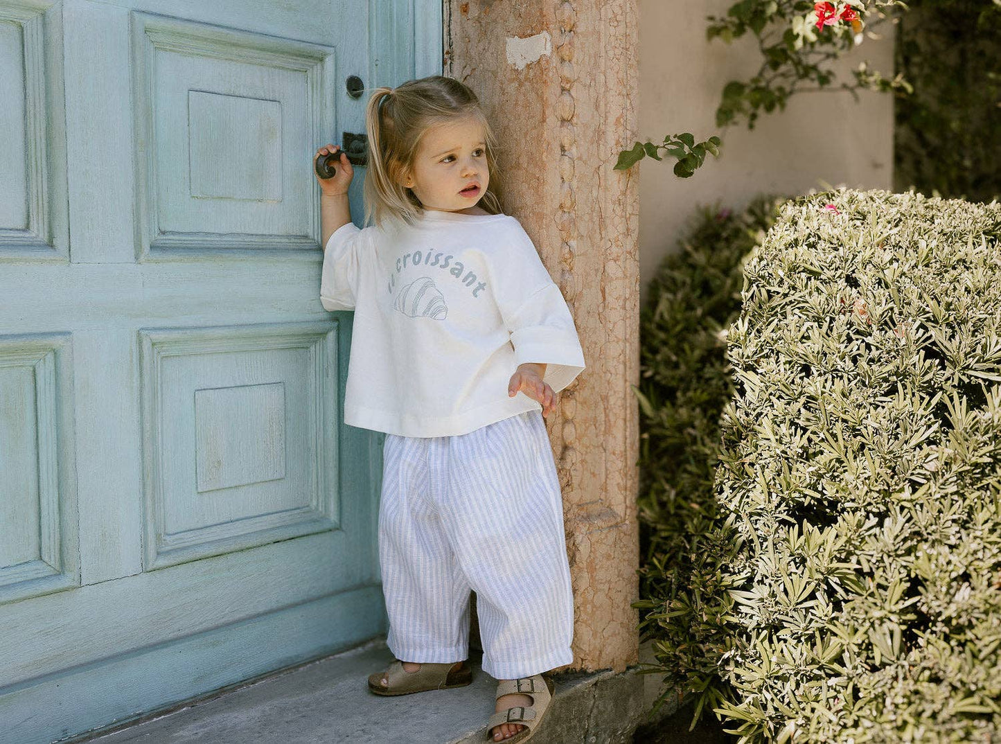 Linen Pant – Striped Sky Blue