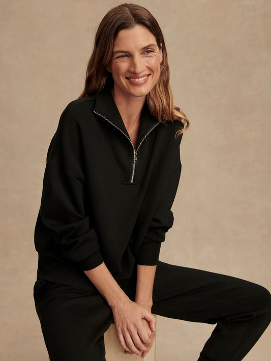 Hawley Half Zip Sweat- Black