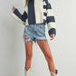 Color Block Mock Turtleneck Sweater