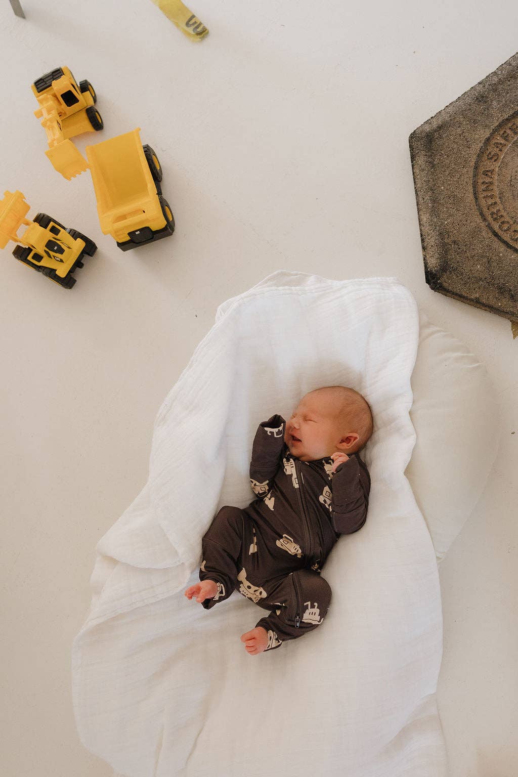 Bamboo Zip Pajamas- Bulldozer