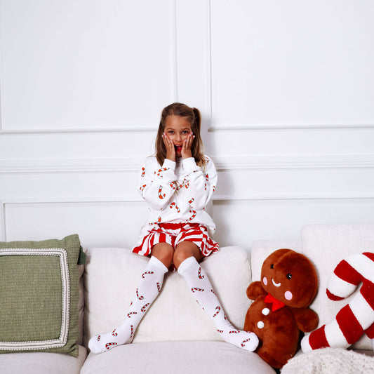 Candy Cane oversized kids drop shoulder