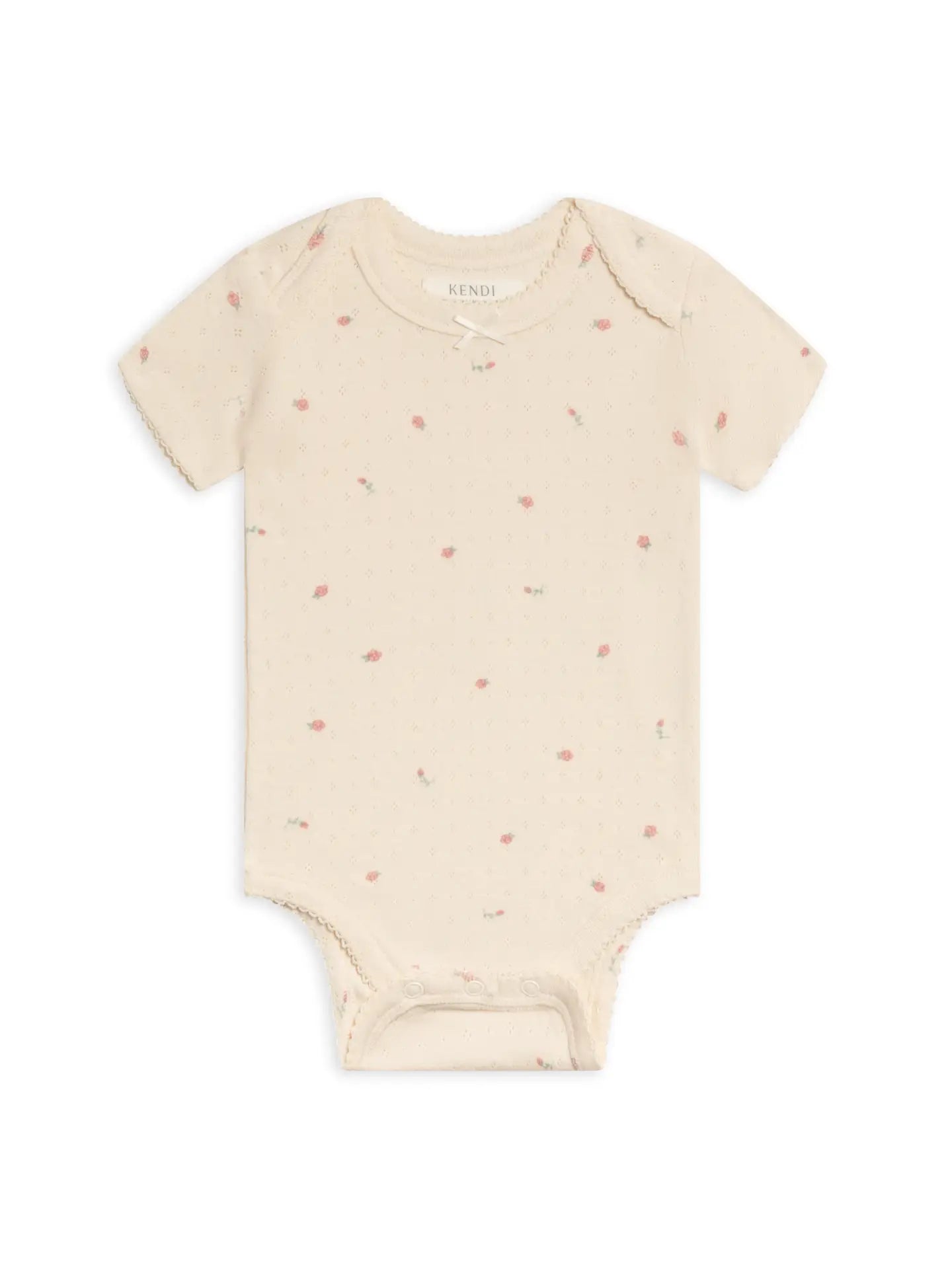 Organic Josie Pointelle Short Sleeve Bodysuit - Pia Floral