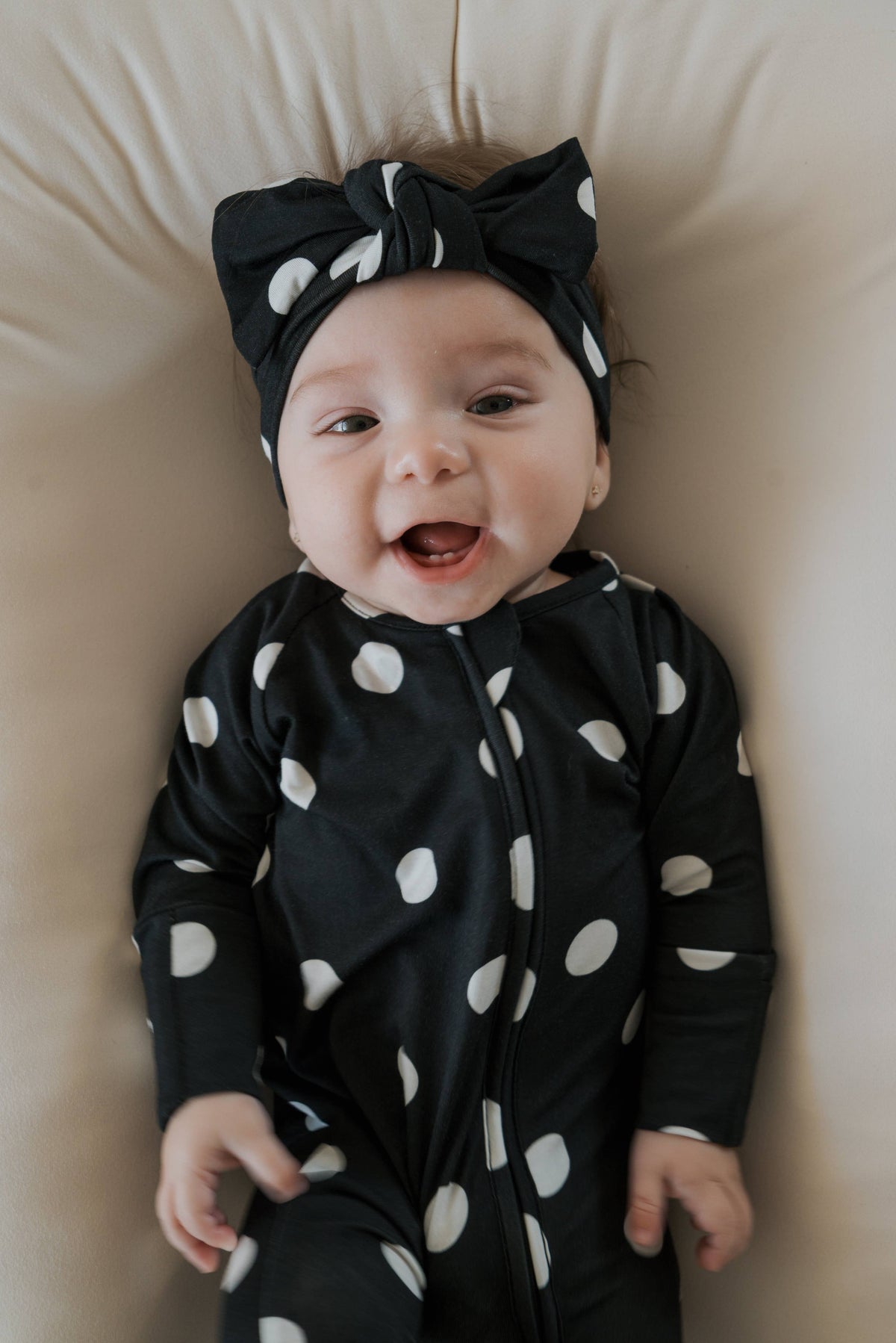 Bamboo Zip Pajamas- Polka Dot