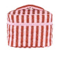 Pink and Wine Striped Cute Makeup Bag