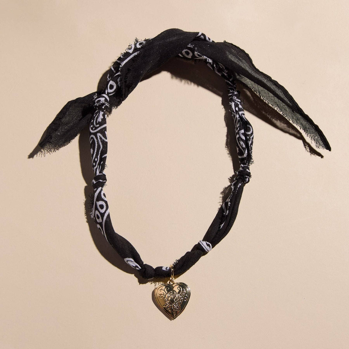 Black Bandana Charm Necklace