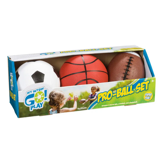 Go! Pro-Ball Set 5" Soccer Ball,6.5" Football, 5" Basketball - Lulie