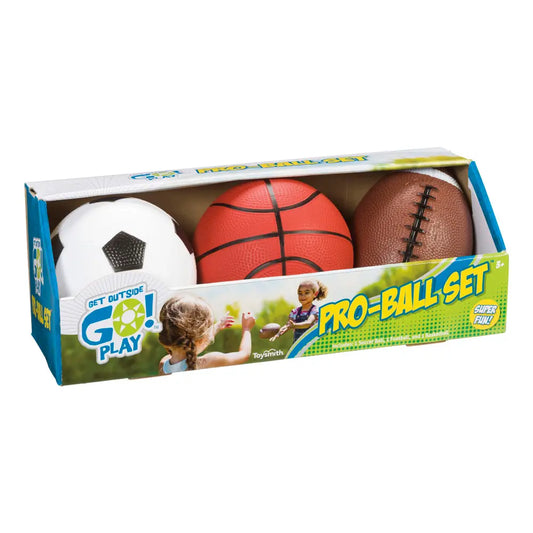 Go! Pro-Ball Set 5" Soccer Ball,6.5" Football, 5" Basketball