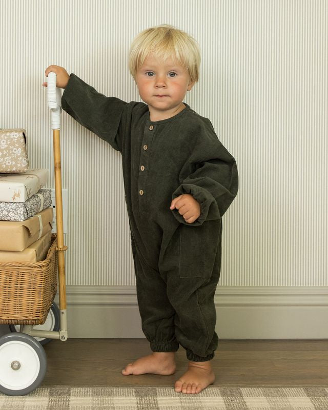 Relaxed Woven Jumpsuit- Evergreen