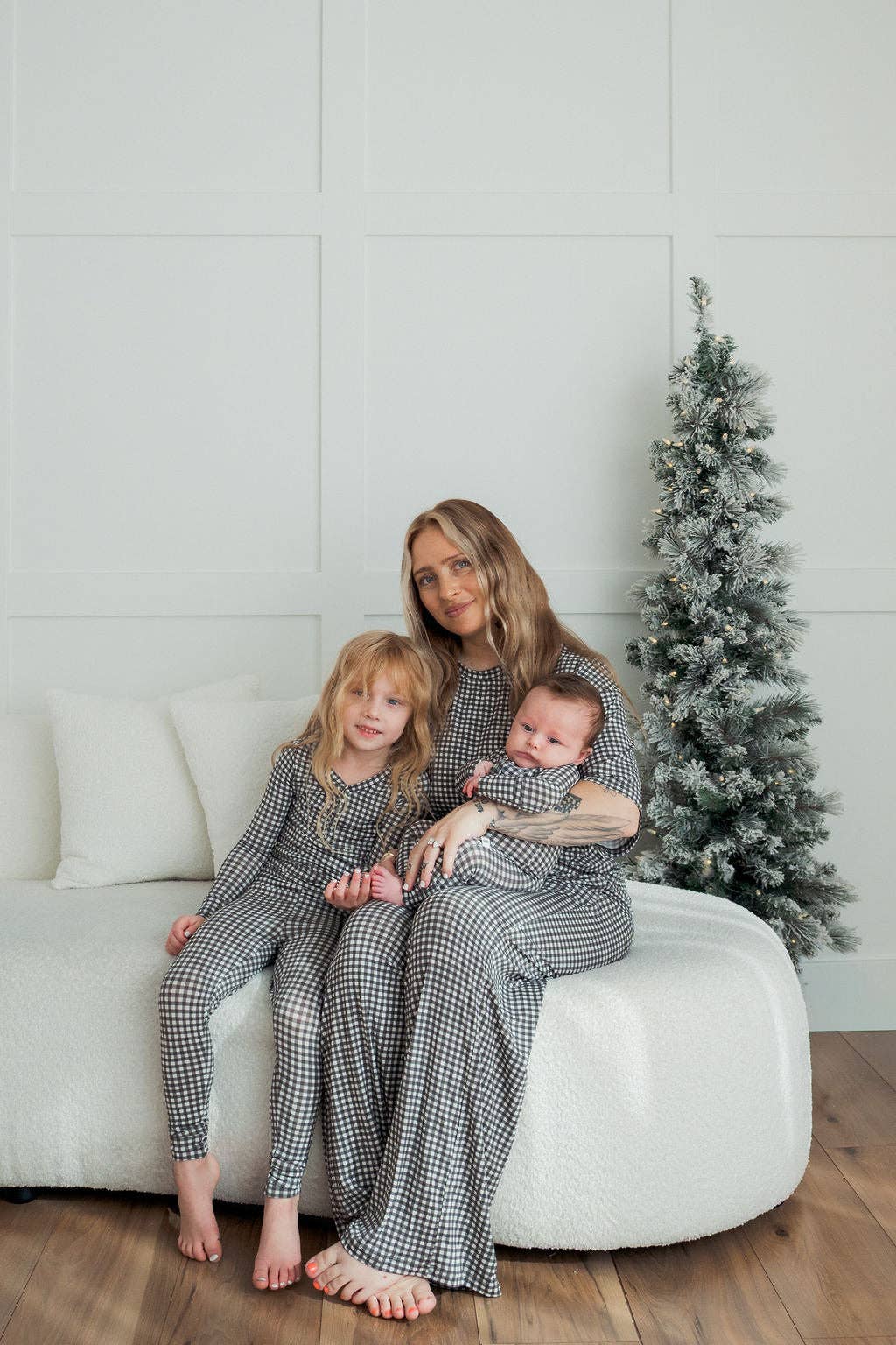 Bamboo Zip Pajamas- Green Gingham