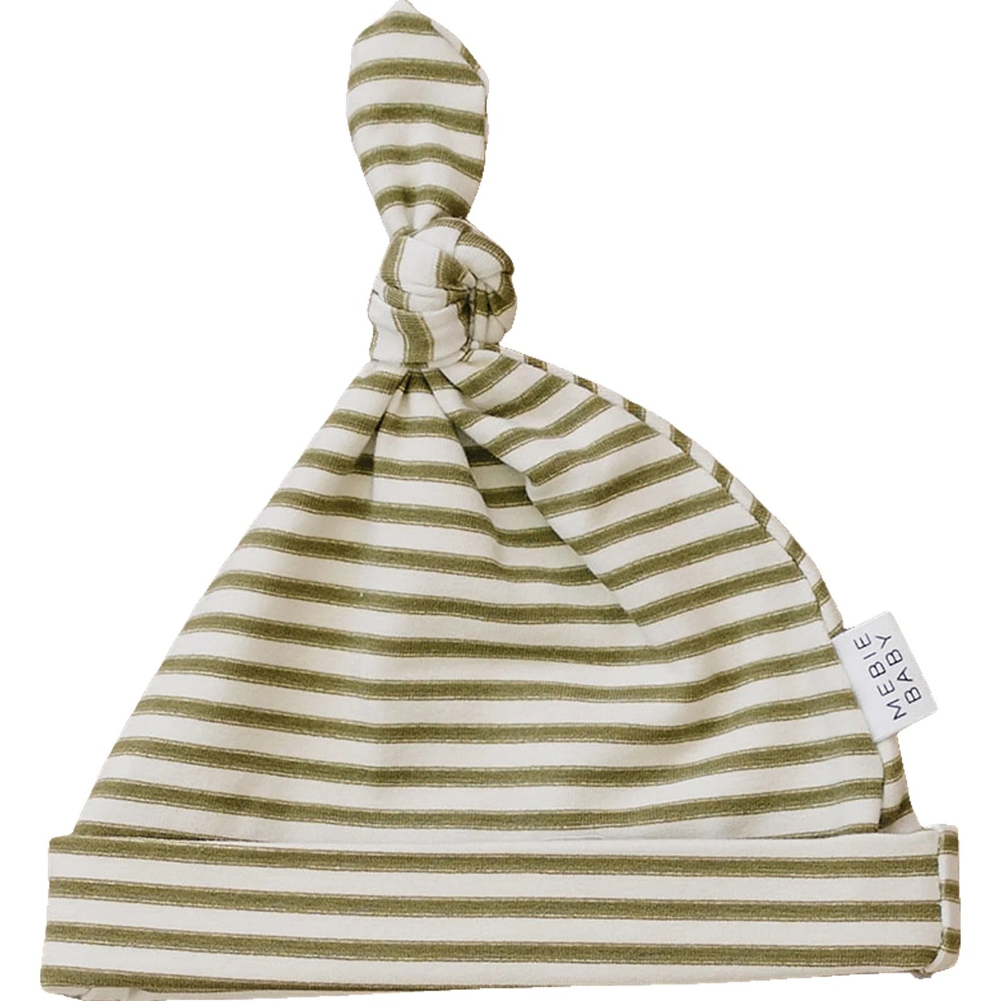 Newborn Knot Hat- Olive Stripe
