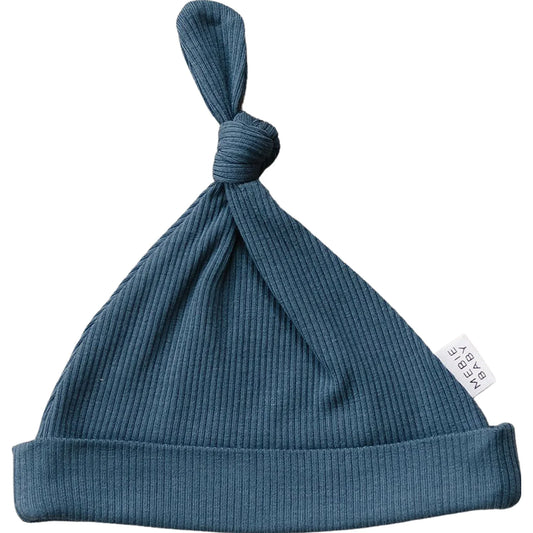 Ribbed Knot Hat - Navy - Lulie