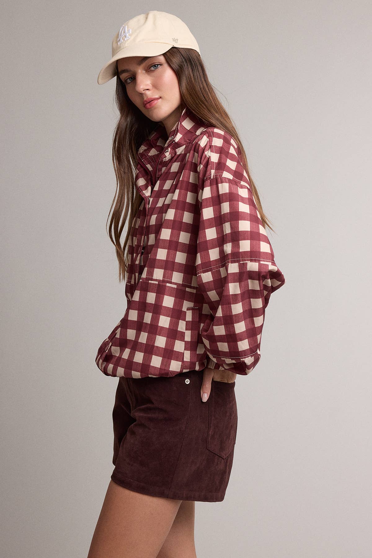 Check Windbreaker Jacket