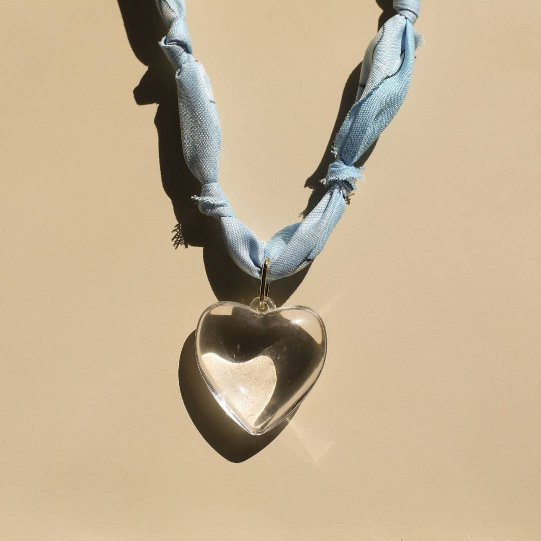 Sky Blue Bandana Charm Necklace
