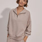 Hawley Half Zip Sweat- Taupe Marl