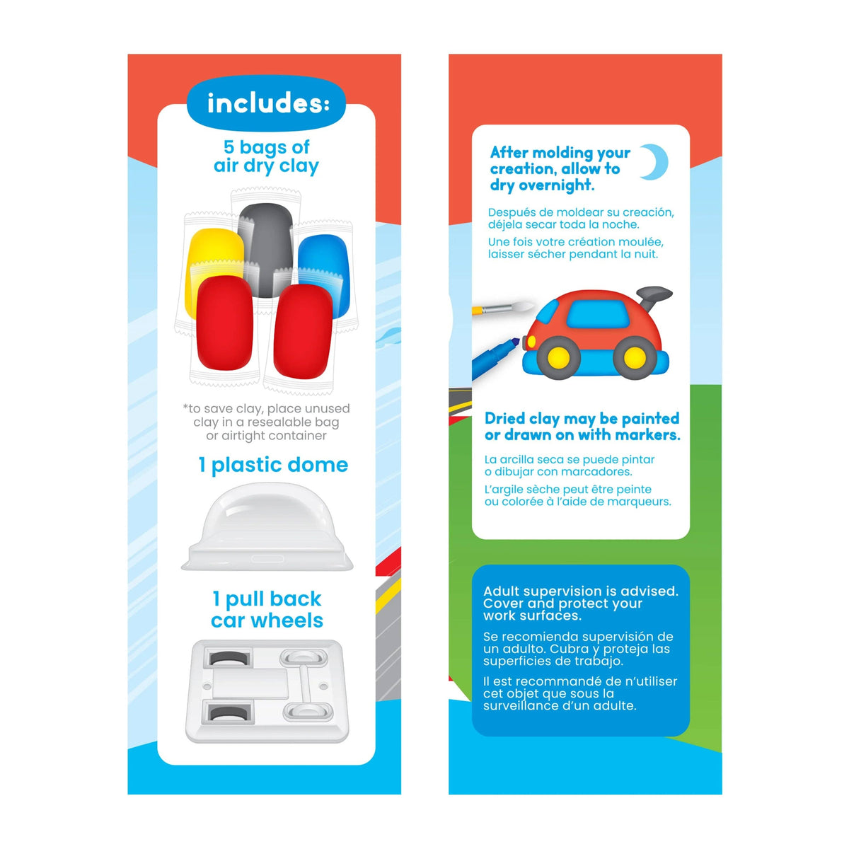 Creatibles Air Dry Clay Car Kit - Zoomie Racecar
