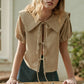 Front Tie Gingham Top