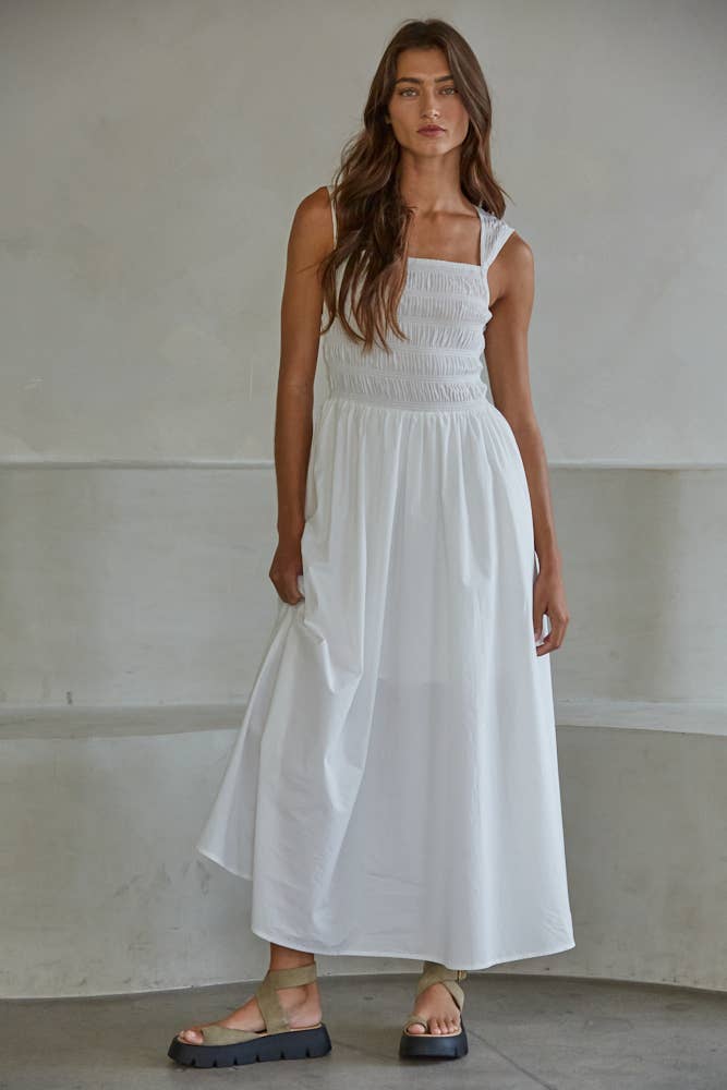 Square Neck Smocked Dress