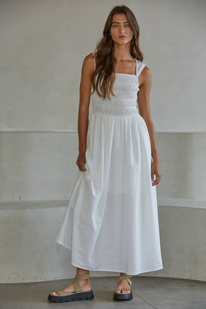 Square Neck Smocked Dress