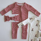Bamboo Zip Pajamas- Peppermint Stripe Ribbed