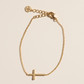 Gold Waterproof Sideways Cross Bracelet