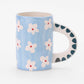 Ceramic Coffee Mug- Blue Flowers