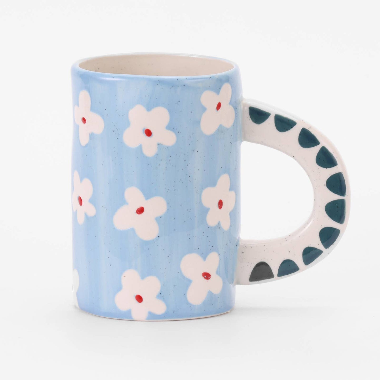 Ceramic Coffee Mug- Blue Flowers