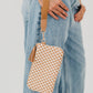 Emma Woven Clutch Wristlet: Tan Checkered