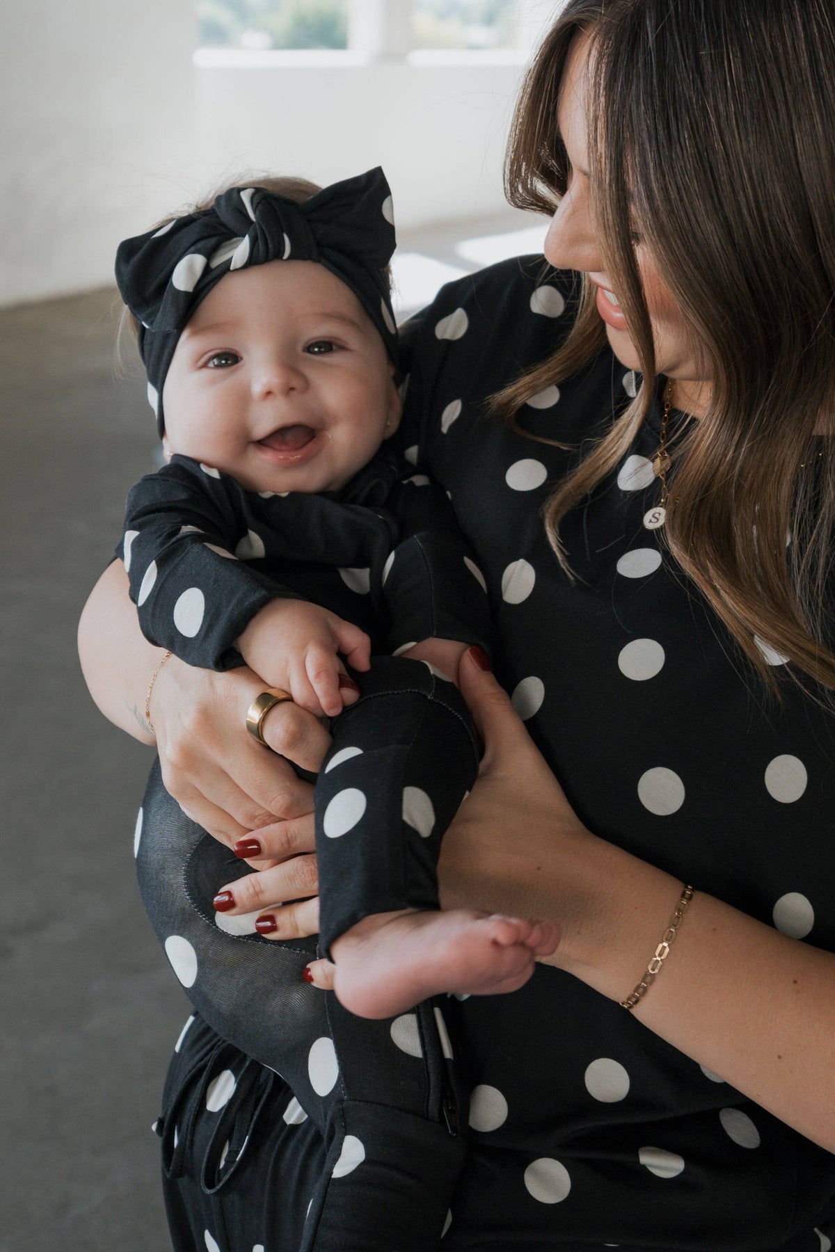 Bamboo Zip Pajamas- Polka Dot
