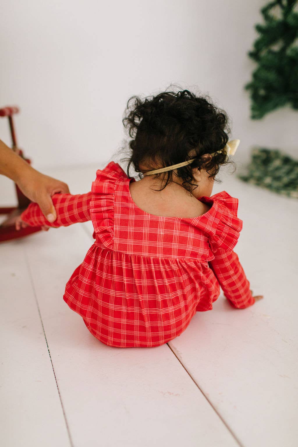 Mabel Romper- Red Picnic Plaid
