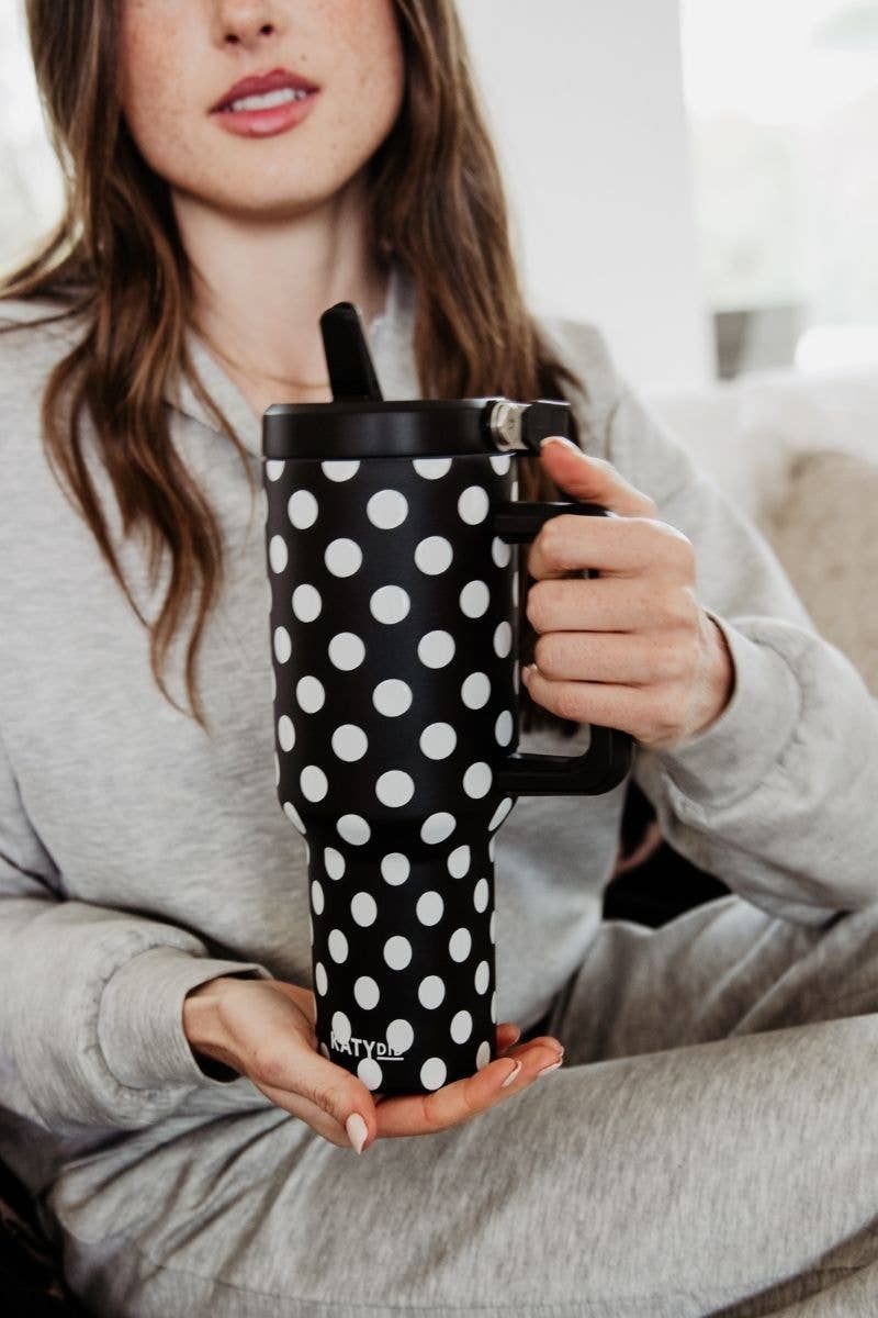 Black & White Polka Dots Tumbler