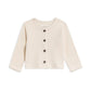 Organic Clara Pointelle Button Down Cardigan - Ivory